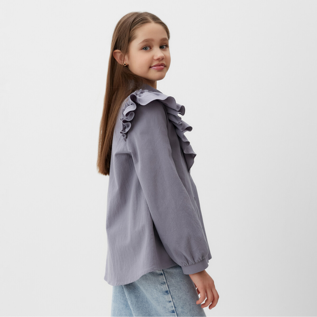 Блузка MINAKU, размер рост 122 см, цвет серый 06860599 - фото 4