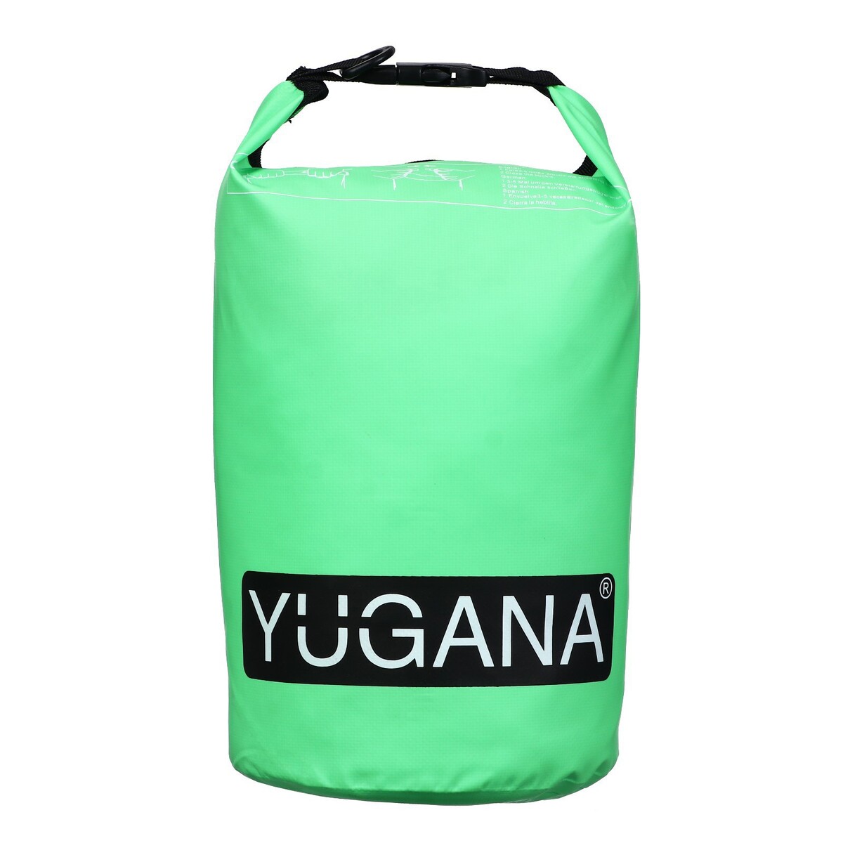 фото Гермомешок yugana, пвх, водонепроницаемый 5 литров, один ремень, зеленый