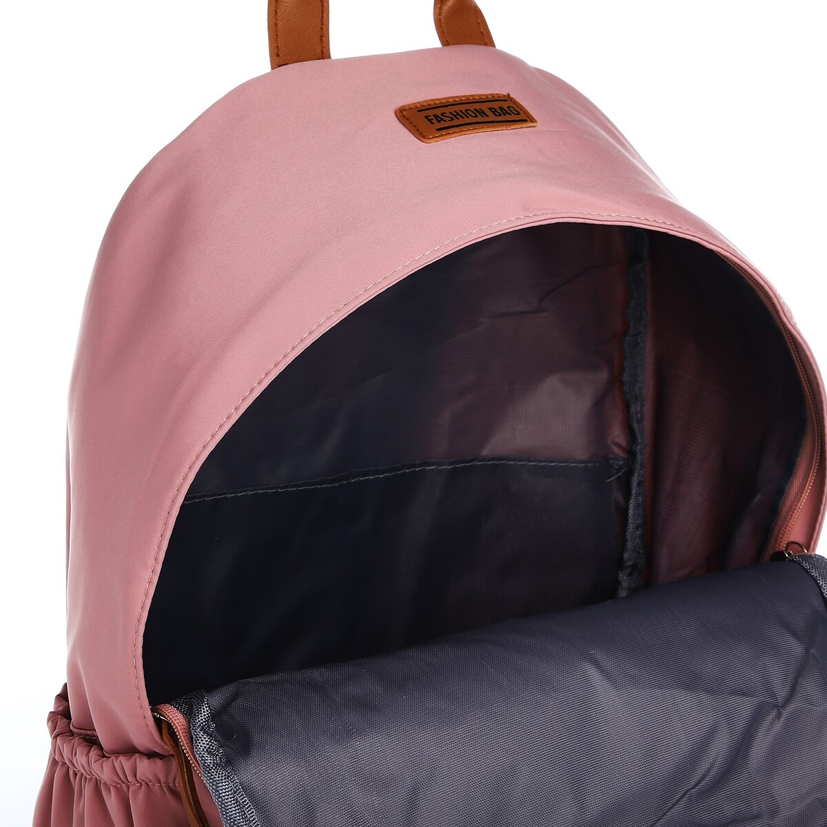 фото Рюкзак молодежный из текстиля на молнии, 4 кармана, цвет розовый no brand