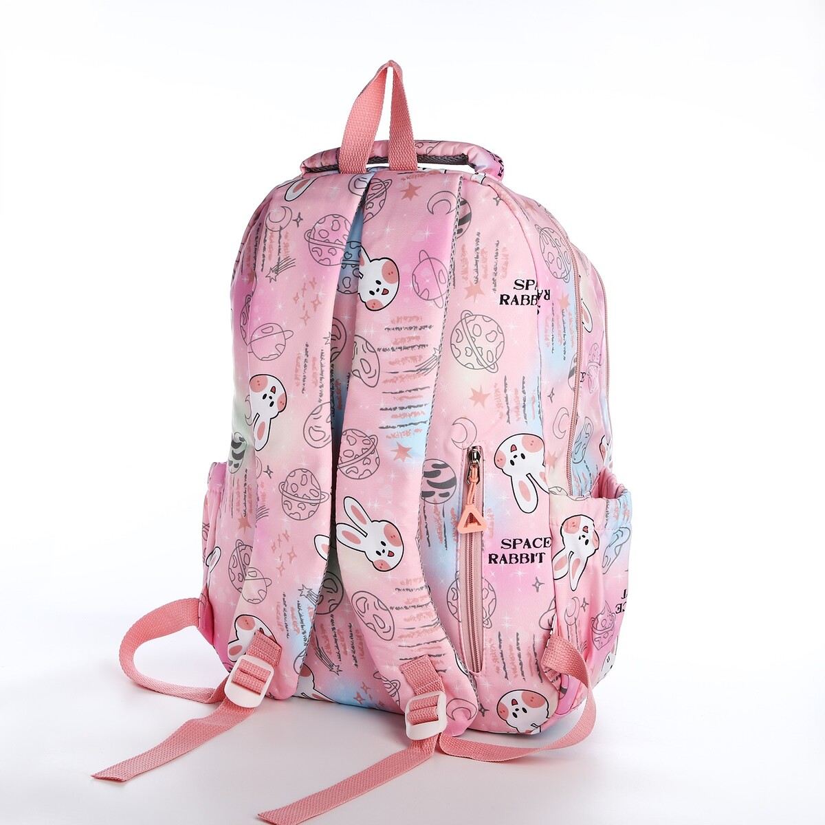 фото Рюкзак школьный из текстиля 2 отдела на молнии, 4 кармана, цвет розовый no brand