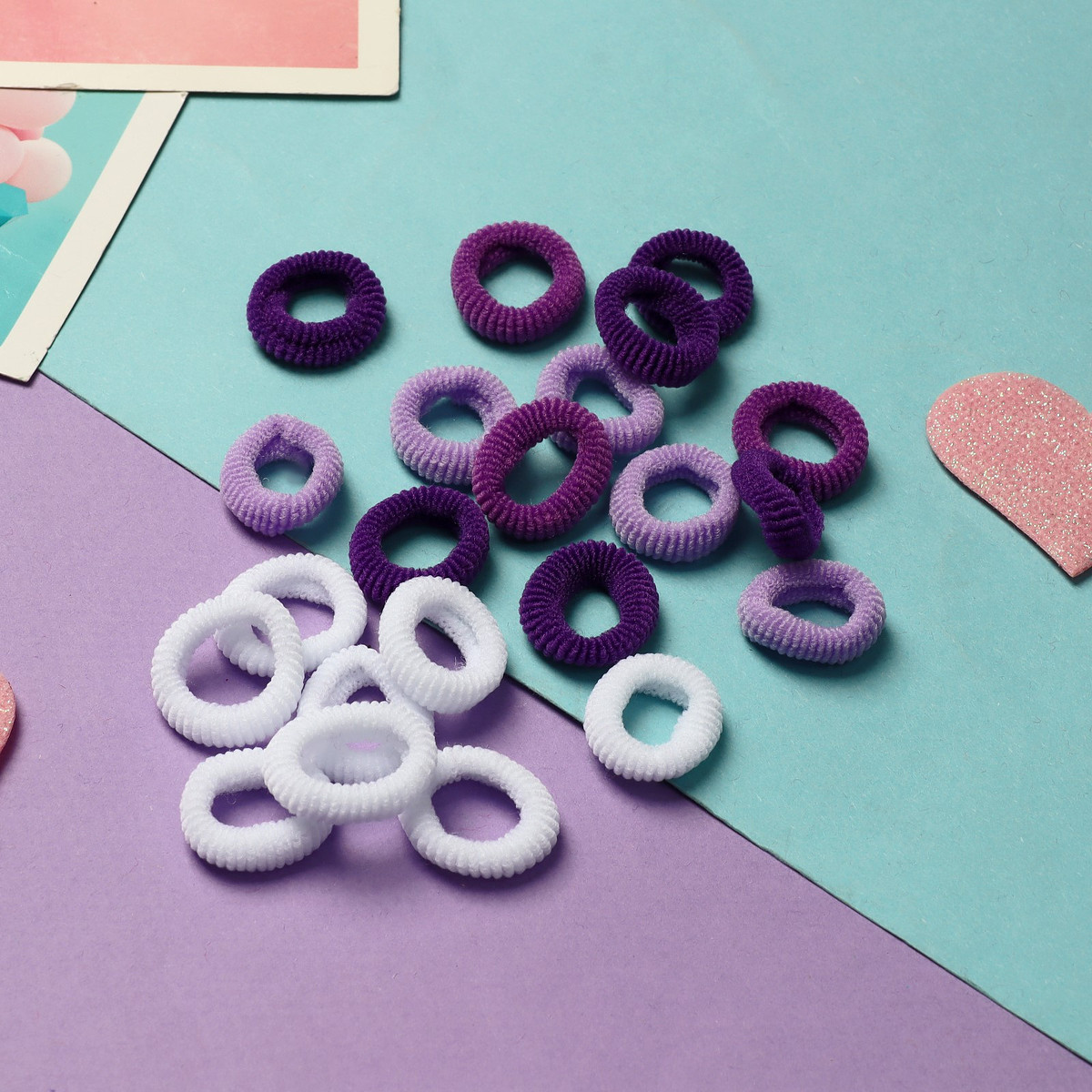 

Резинки для волос, Разноцветный;белый;фиолетовый