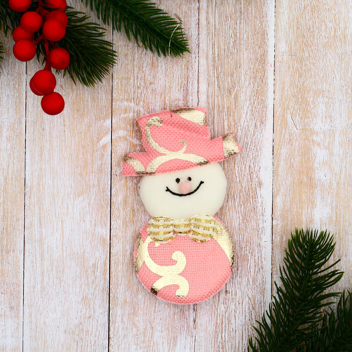 

Подвеска мягкая на елку, Розовый