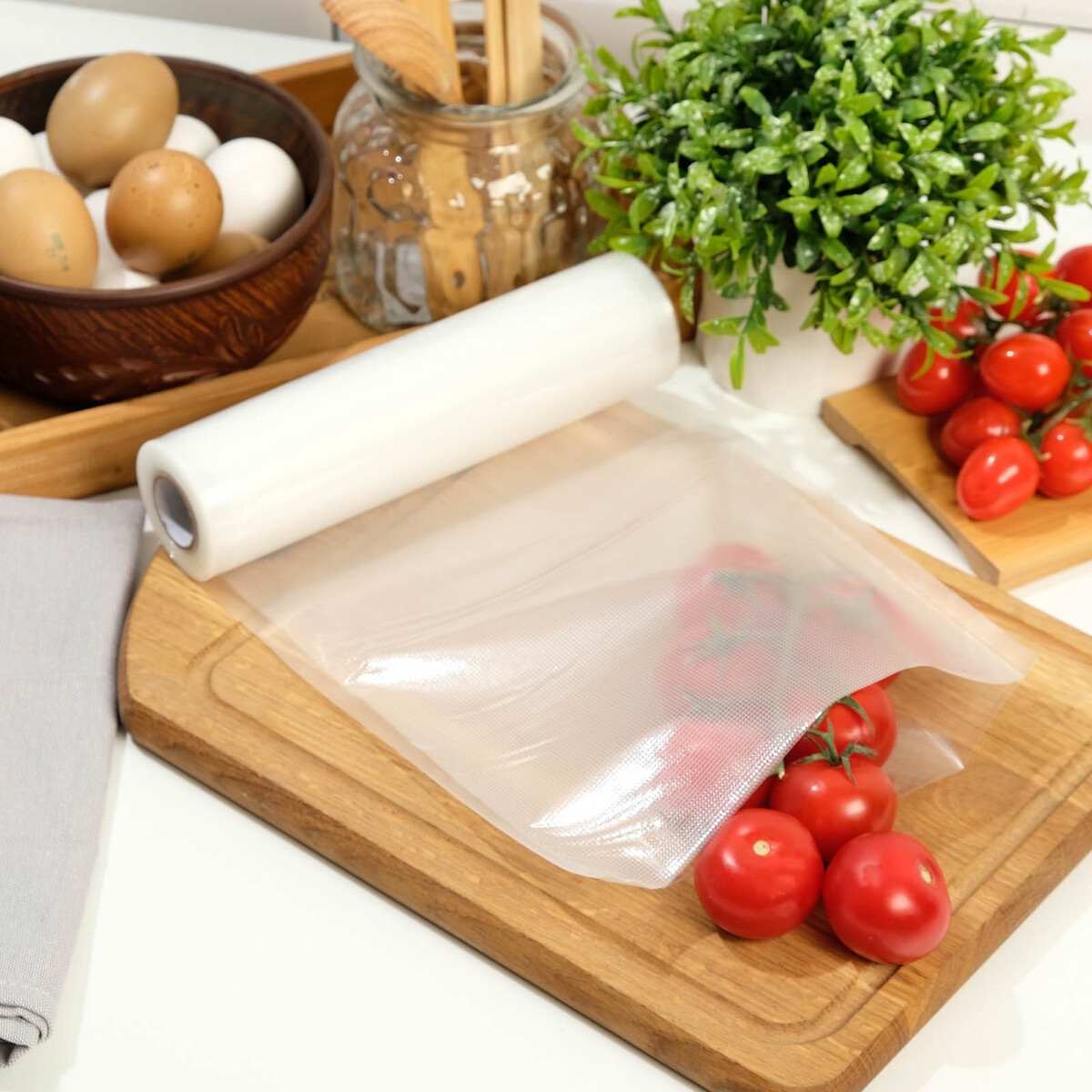 

Пакеты для вакууматора, универсальные, в рулоне 28×500 см, Прозрачный