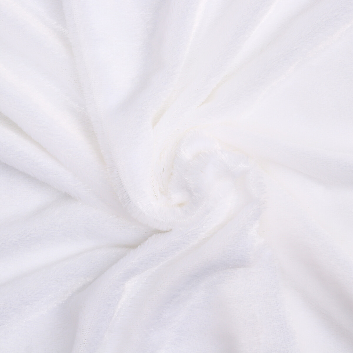 Лоскут c мехом на трикотажной основе, белый, 100 × 165 см, 100% п/э лоскут атлас белый с серебряными снежинками 100 150см