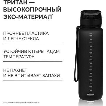 Бутылка спортивная для воды onlytop, 100