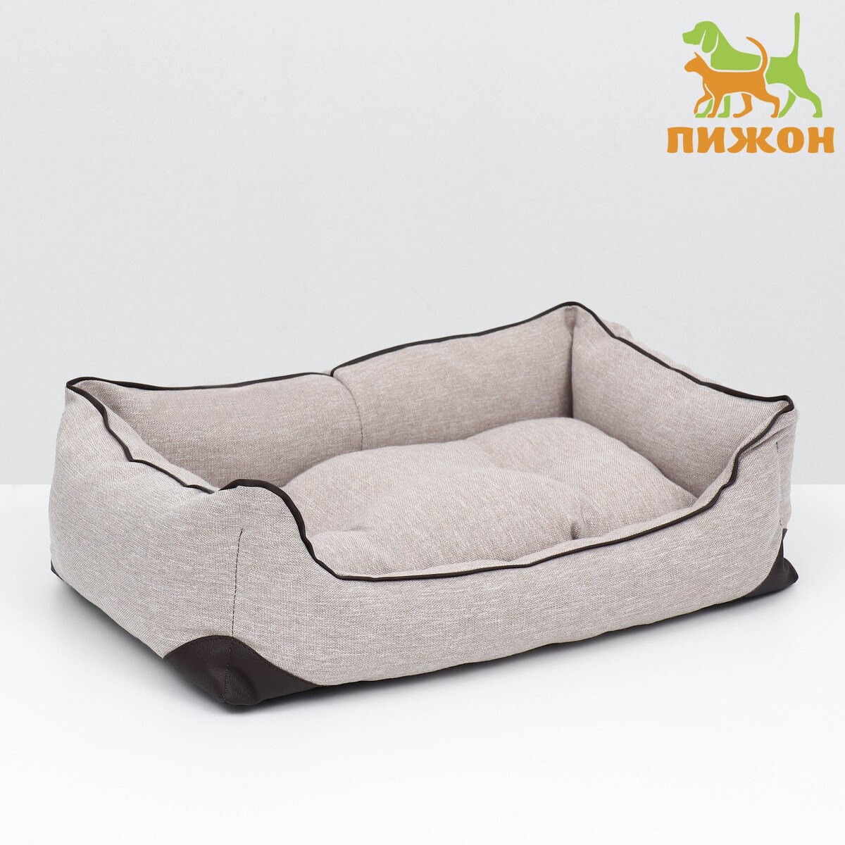 Лежак с подушкой и кантом amarobaby подушка стеганая с кантом сладкий сон шерсть 40х60 см