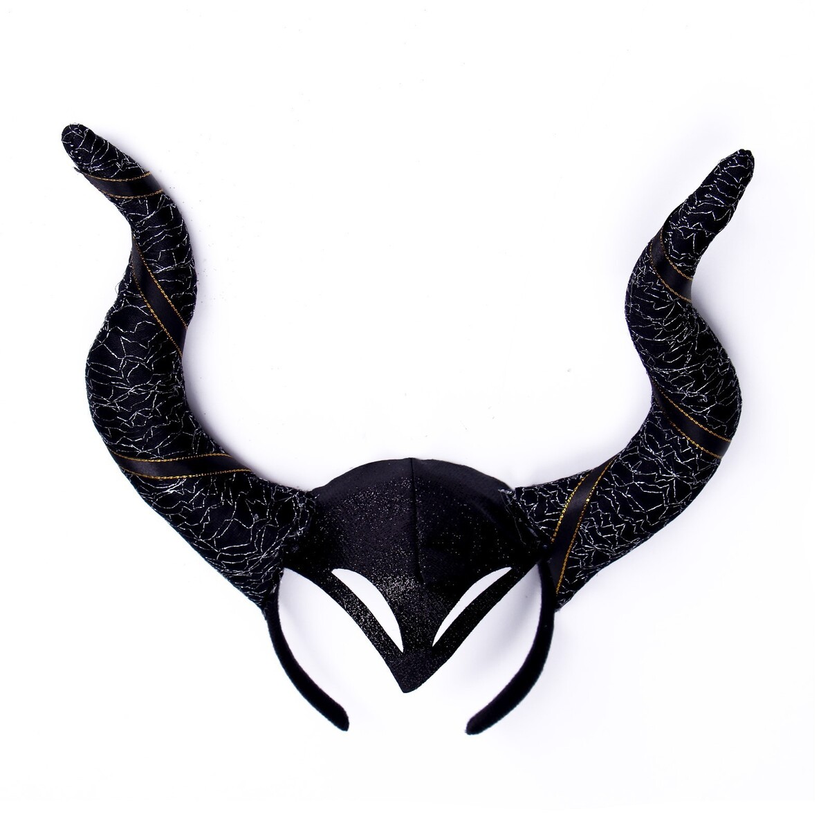 Карнавальный ободок с изогнутыми рогами, цвет черный карнавальный головной убор с изогнутыми рогами
