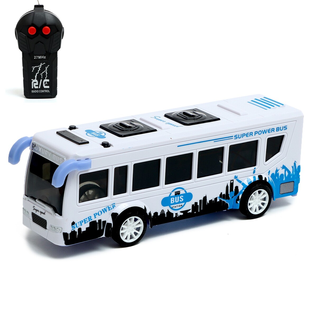 Автобус радиоуправляемый автобус радиоуправляемый городской 1 40 работает от батареек белый