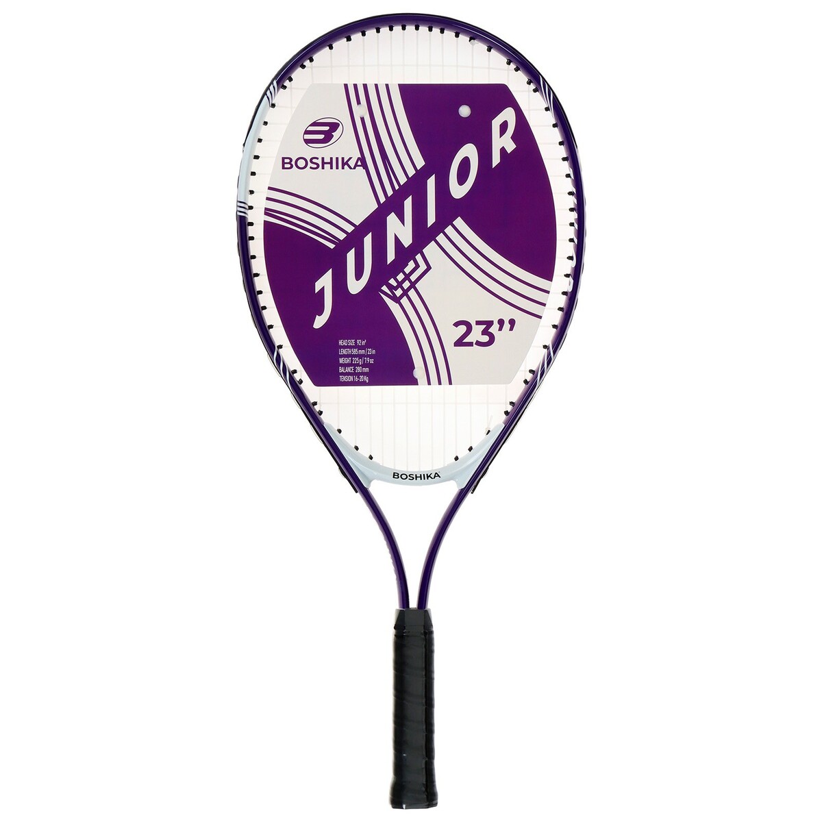 Ракетка для большого тенниса детская boshika junior, алюминий, 23'', цвет фиолетовый сетка для большого тенниса эконом 2 0мм гимнаст 4 011