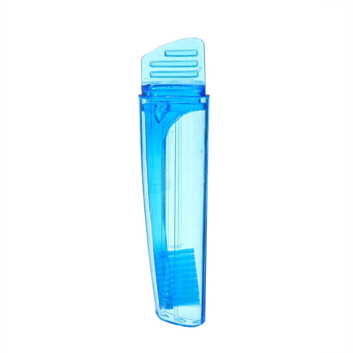 Зубная щетка складная в индивидуальной упаковке, 1 штука, средней жесткости, синяя зубная щетка доктор клин confident средней жесткости