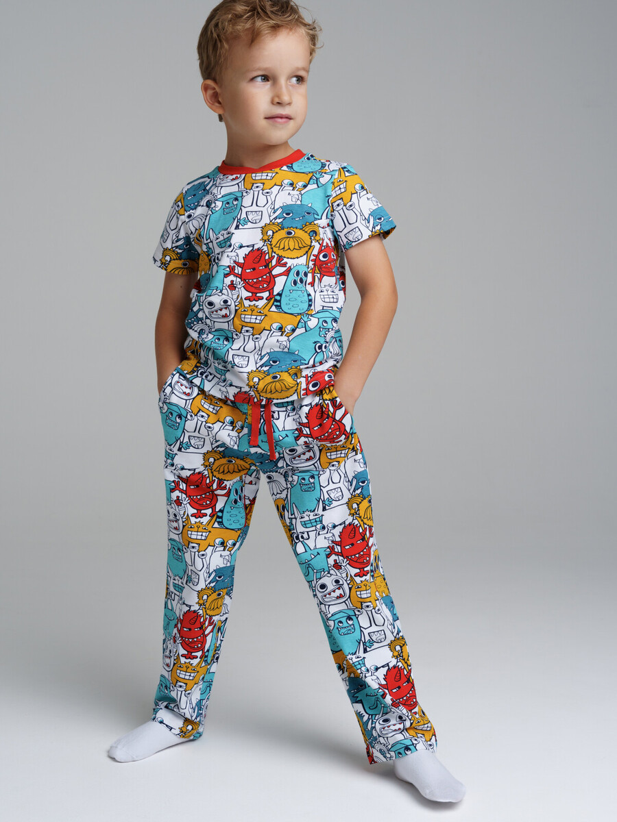 Пижама трикотажная трикотажная пижама с принтом для мальчиков