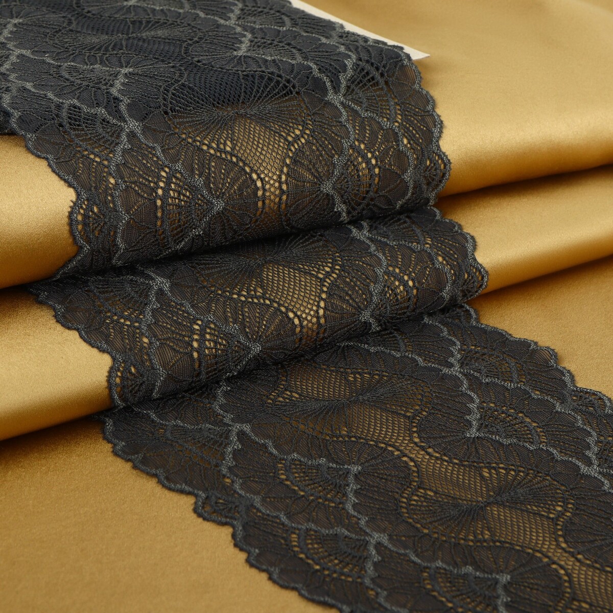 Кружевная эластичная ткань, 180 мм × 2,7 ± 0,5 м, цвет графитовый кружевная эластичная ткань 180 мм × 2 7 ± 0 5 м графитовый