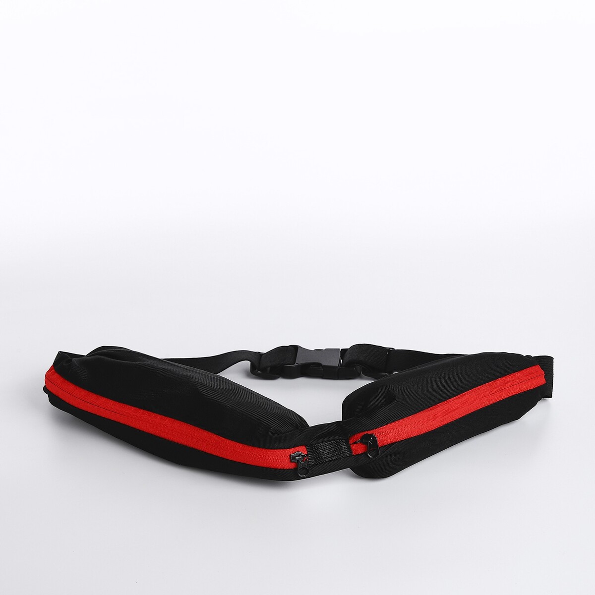 Поясная сумка для бега на молнии, цвет черный/красный сумка женская поясная для бега rspct your body на молнии фуксия