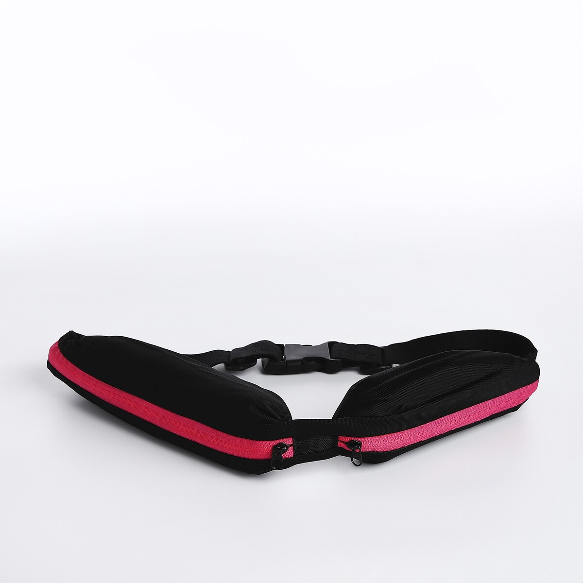 Поясная сумка для бега на молнии, цвет черный/розовый сумка женская поясная для бега rspct your body на молнии фуксия