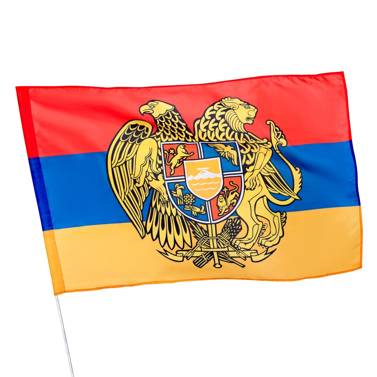 фото Флаг армения с гербом, 90 х 135 см, полиэфирный шелк, без древка take it easy