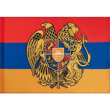 Флаг армения с гербом, 90 х 135 см, поли