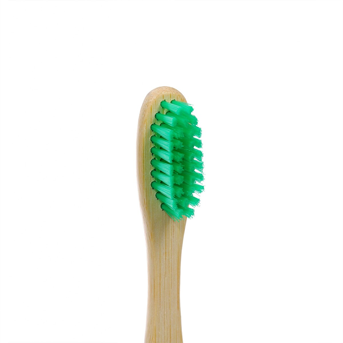 фото Зубная щетка бамбуковая жесткая в коробке, зеленая no brand