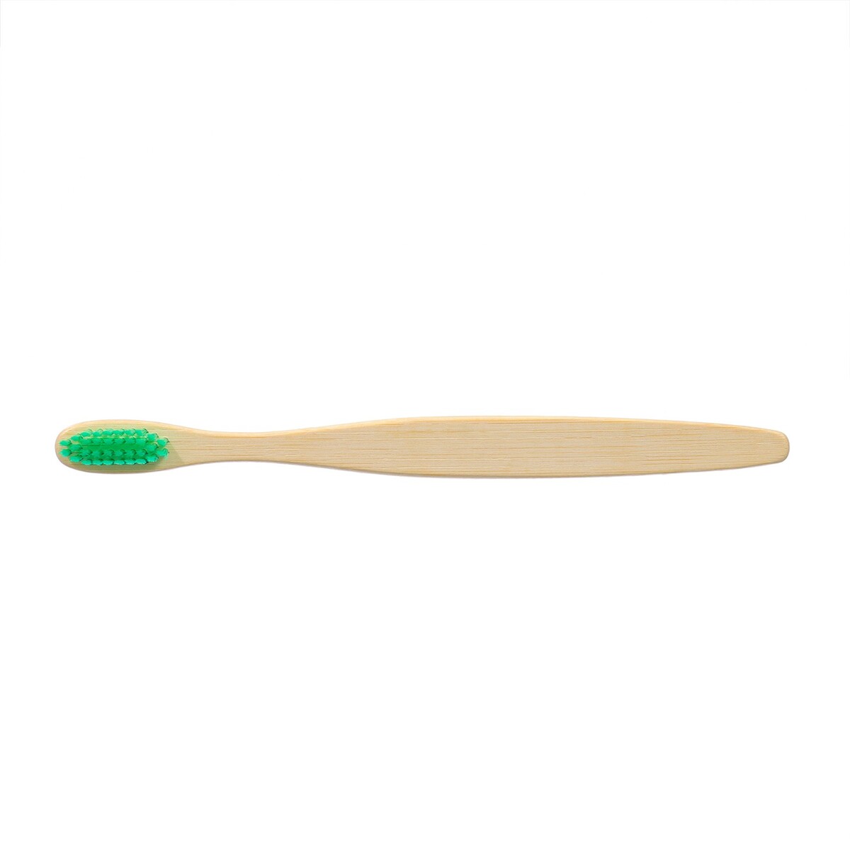 фото Зубная щетка бамбуковая жесткая в коробке, зеленая no brand