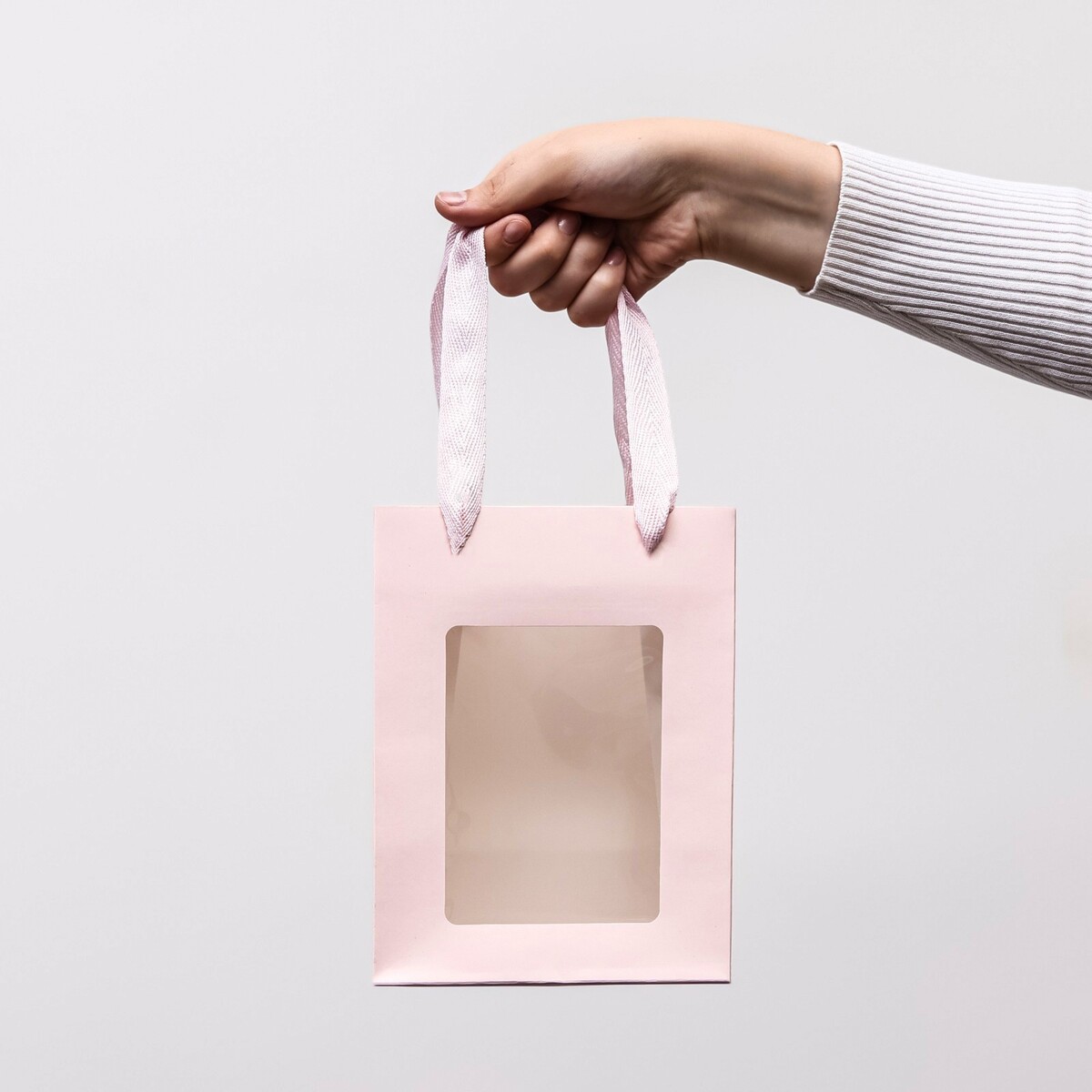 Пакет подарочный, с окном, 20 х 15 х 10 см, розовый рюкзак для переноски животных с окном для обзора 32 х 25 х 42 см розовый