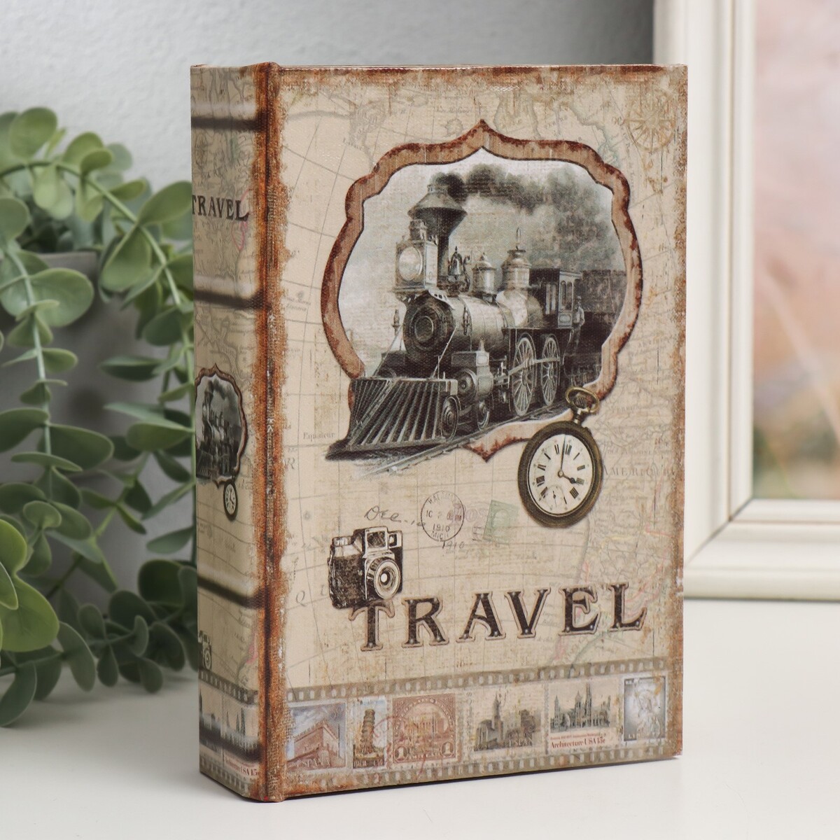 Шкатулка-книга дерево кожзам шкатулка книга с пуговицей картон медвежата и автомобиль m 20х14х6 39256