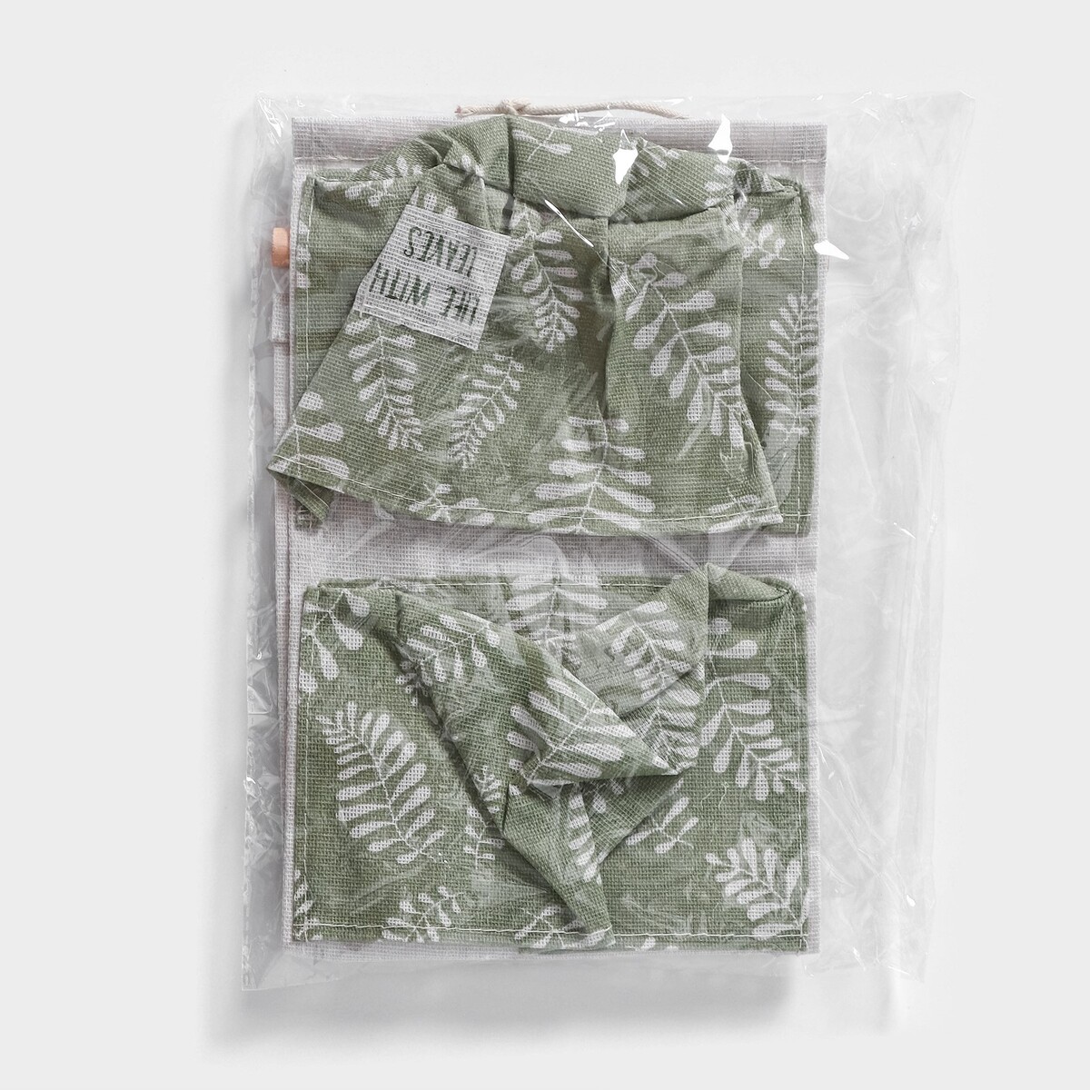 Органайзер подвесной с карманами доляна leaves, 3 отделения, 59×20 см, цвет зеленый Доляна 07202068 - фото 5