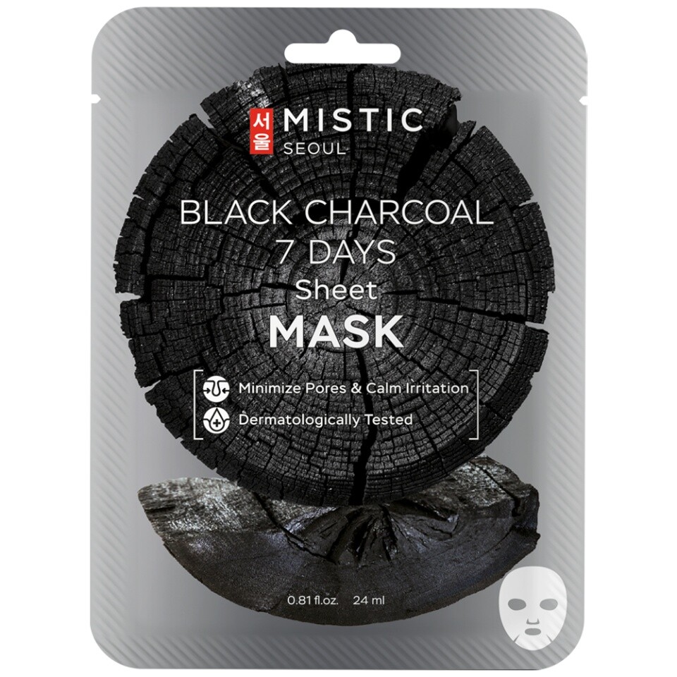 Тканевая маска для лица с древесным углем тканевая маска mistic для лица с древесным углём 24 мл