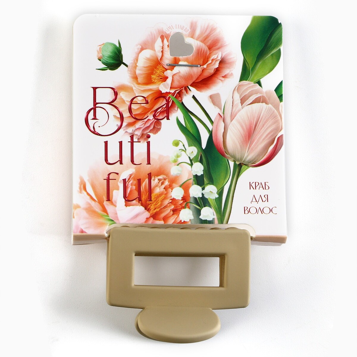 

Краб для волос beautiful, 2,5 х 4 см, Зеленый