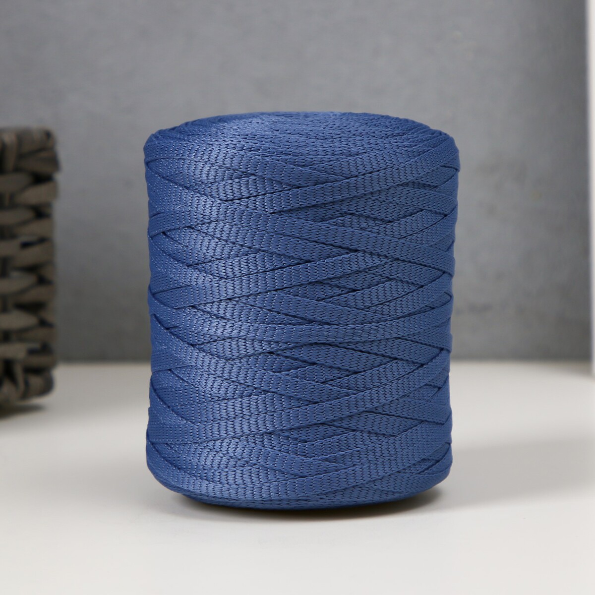 Шнур для вязания 100% полиэфир 5 мм цилиндр, 180 г, 140 м 18 - джинс шнур для вязания 100% полиэфир 5 мм цилиндр 180 г 140 м 25 зеленый