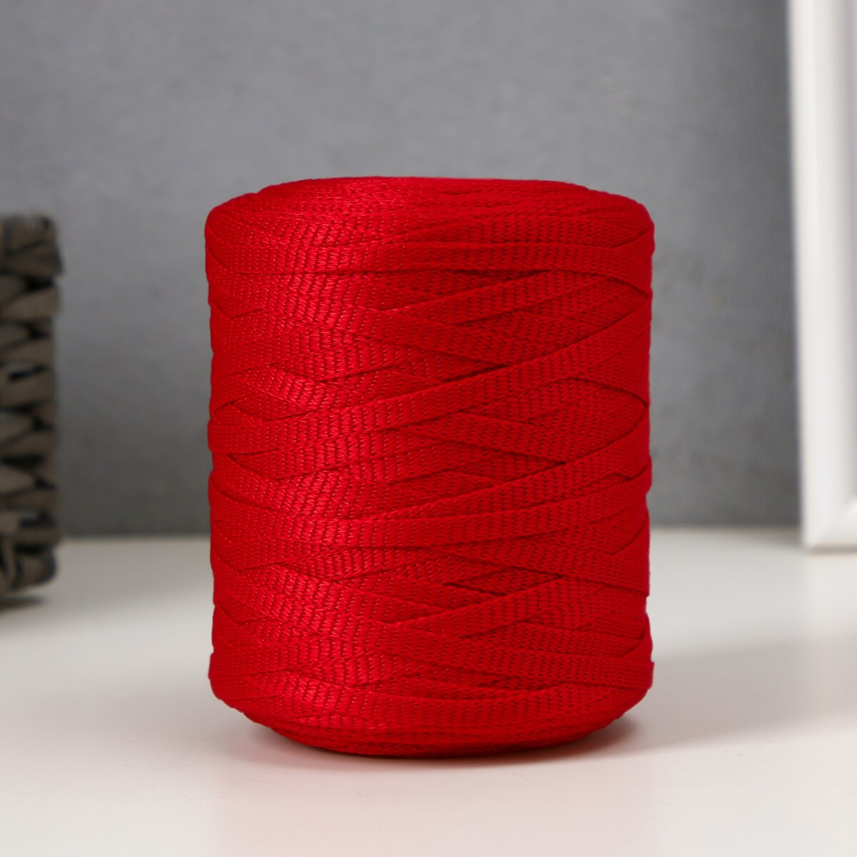 Шнур для вязания 100% полиэфир 5 мм цилиндр, 180 г, 140 м 27 - красный