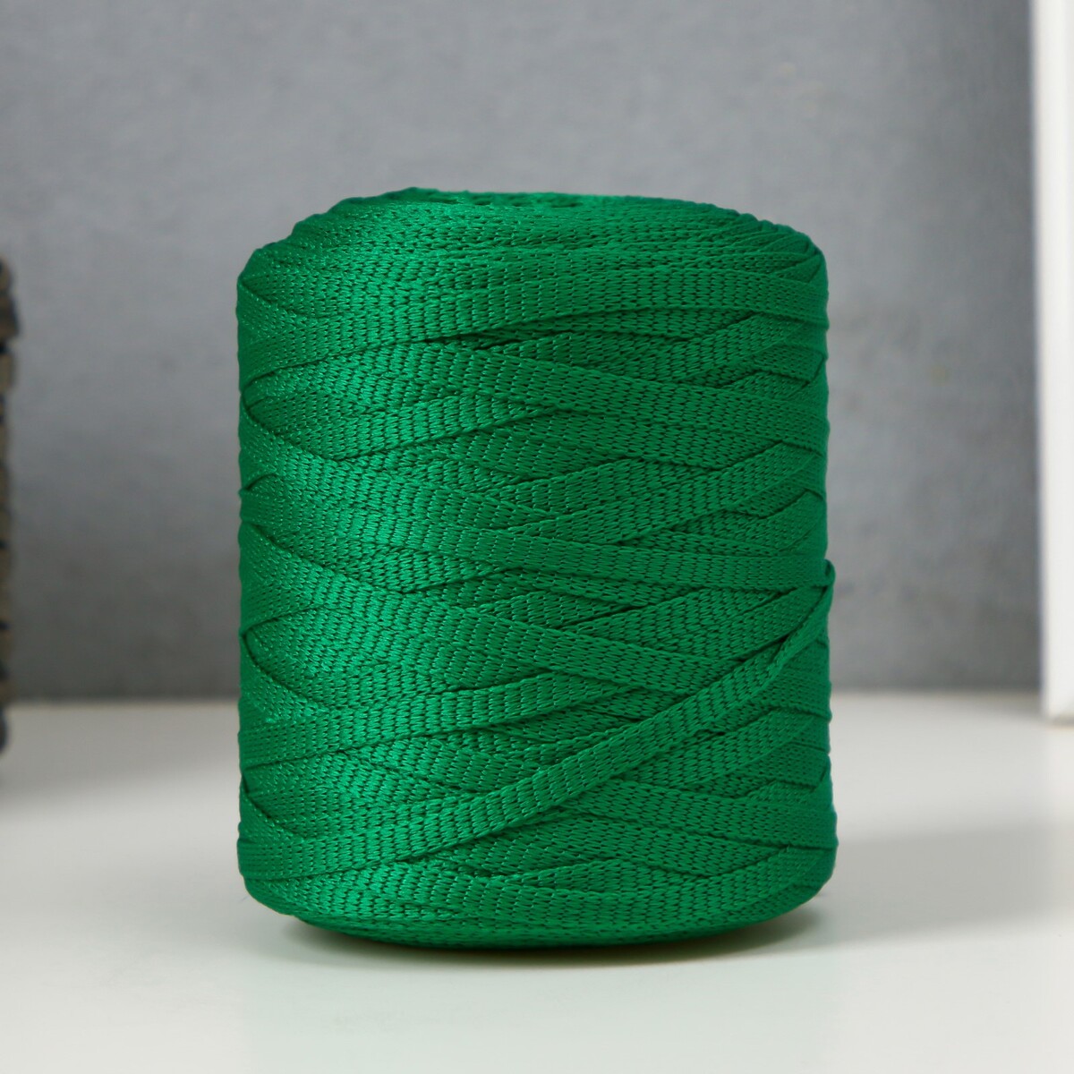 Шнур для вязания 100% полиэфир 5 мм цилиндр, 180 г, 140 м 25 - зеленый