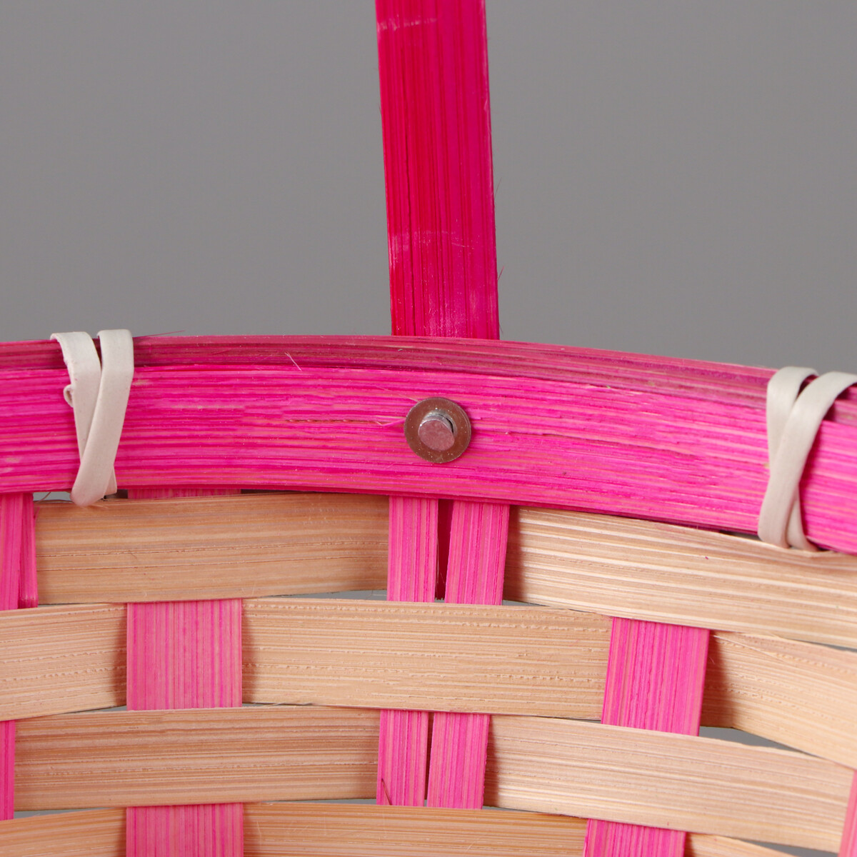 Корзина плетеная, 21 х 21 х 10/24 см, бамбук, розовая No brand 07320412 - фото 3