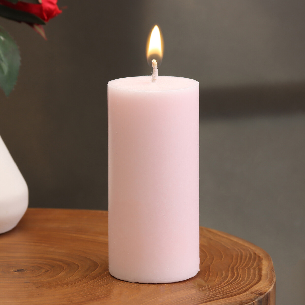 Свеча-цилиндр гладкая, 5х10 см, светло-розовая, 6 ч свеча цилиндр гладкая 5х7 5 см пальмовый воск жемчужная 6 ч