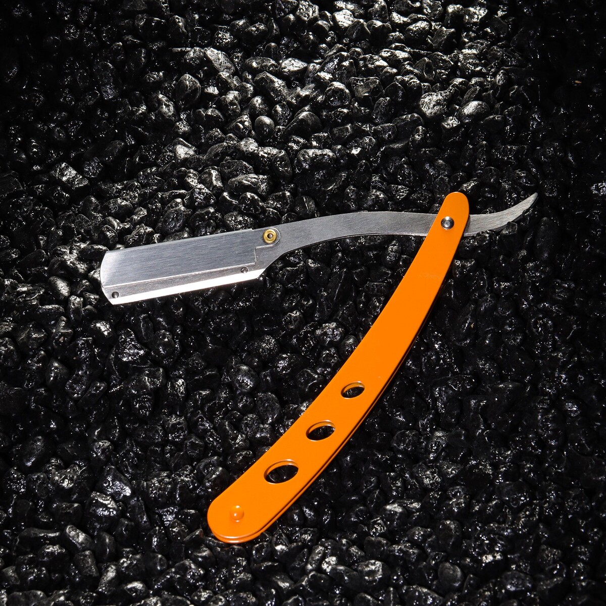 Опасная бритва шаветт (без лезвия) из нержавеющей стали, оранжевая матовая опасная бритва шаветт без лезвия 13 3 × 21 × 2 8 см стальная