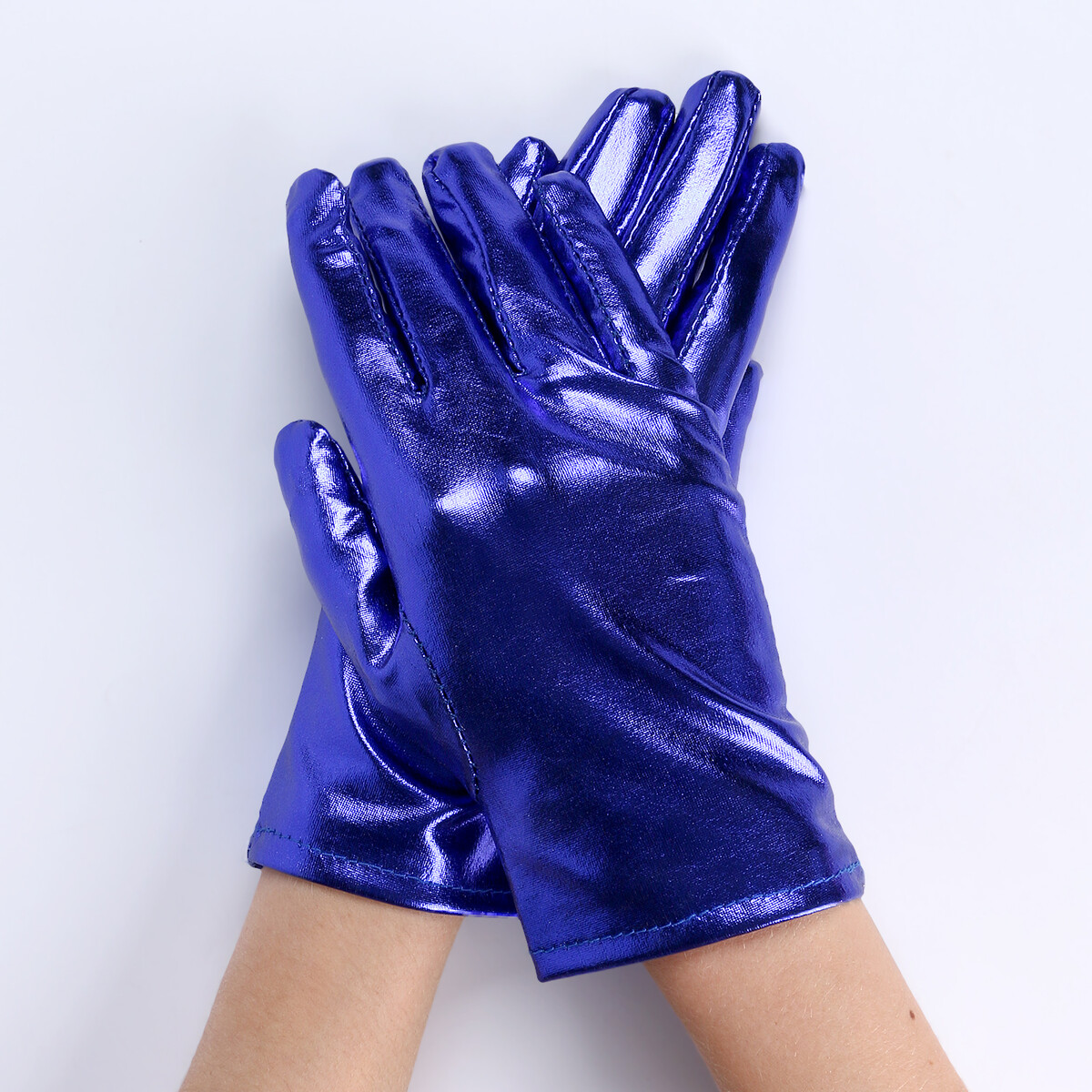 Карнавальный аксессуар- перчатки , цвет синий металлик,искусственная кожа карнавальный костюм батик человек паук цв синий красный р 122