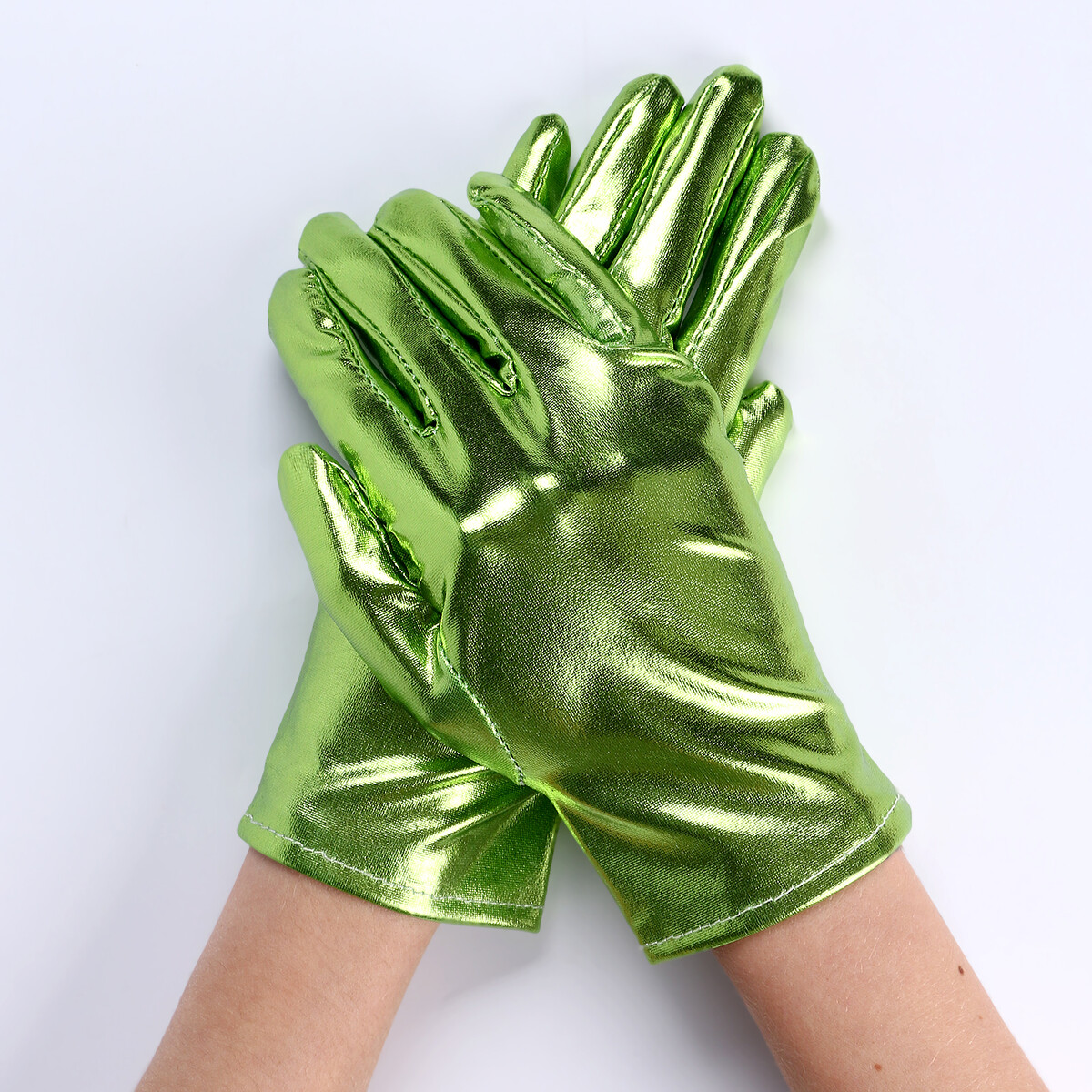 Карнавальный аксессуар- перчатки , цвет зеленый металлик,искусственная кожа карнавальнеый аксессуар перчатки фуксия металлик искусственная кожа