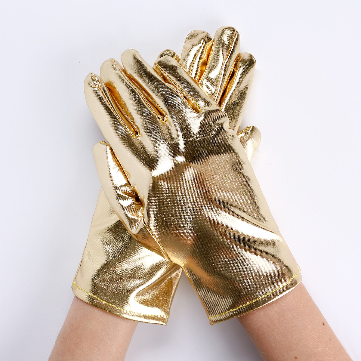 Карнавальный аксессуар- перчатки , цвет золото ,искусственная кожа карнавальнеый аксессуар перчатки серебро искусственная кожа