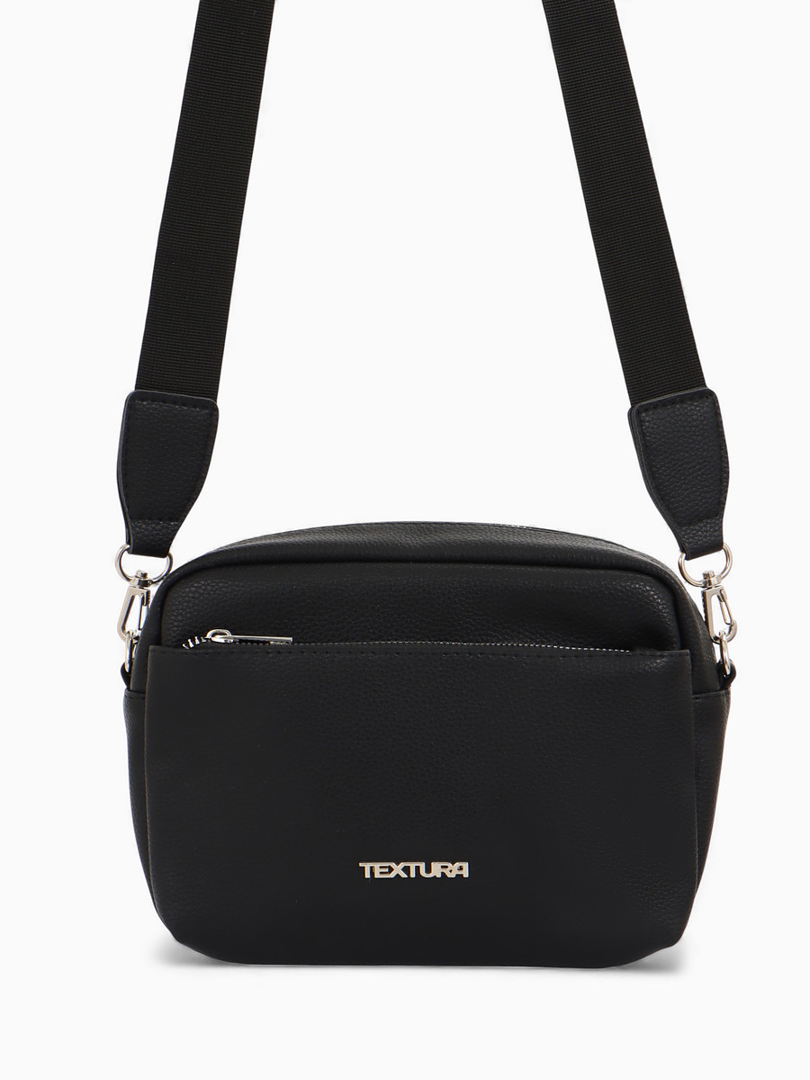 

Сумка женская кросс-боди textura на молнии, 16×7×17 см, черная, Черный