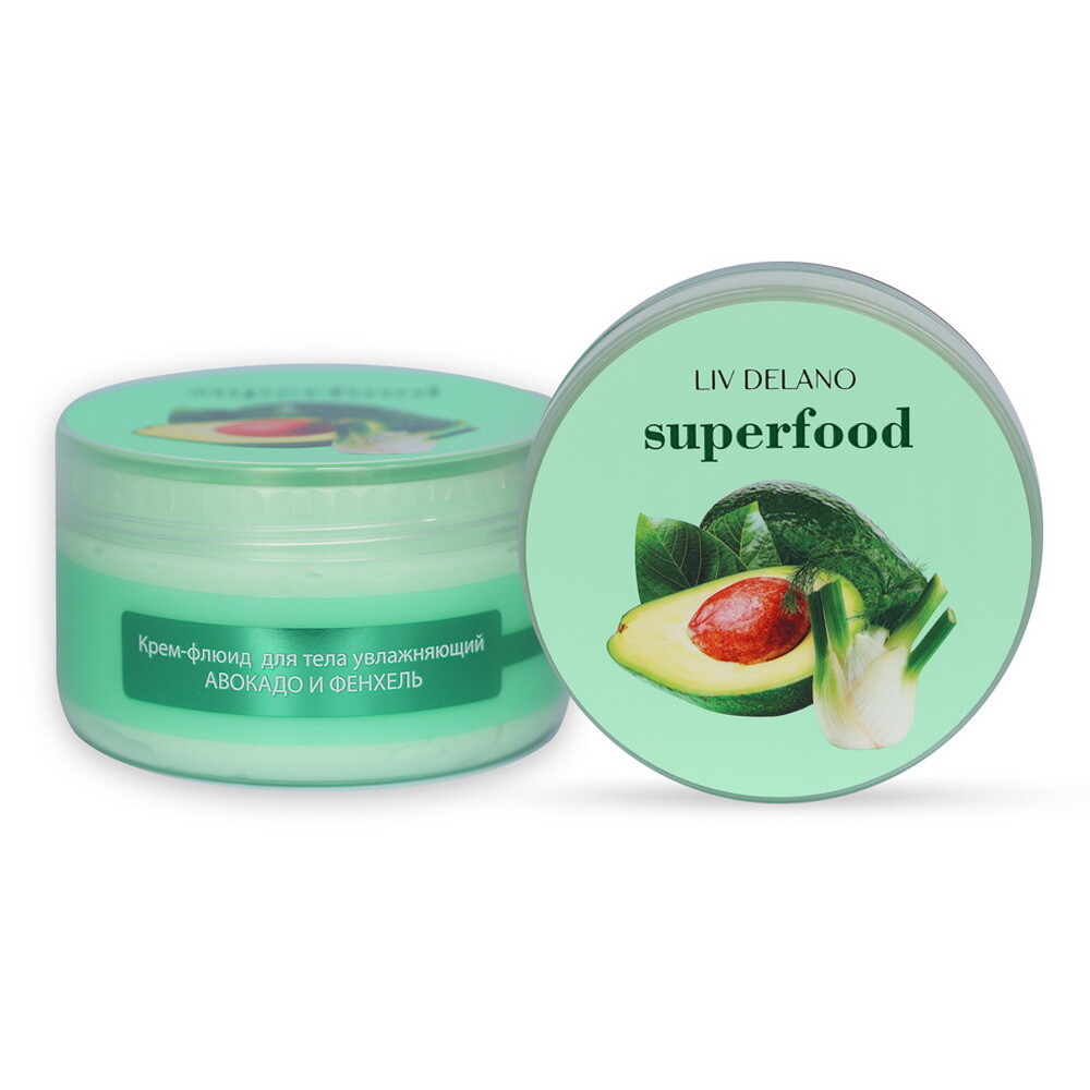 Крем-флюид для тела superfood авокадо и крем шиммер для тела bisou моделирующий