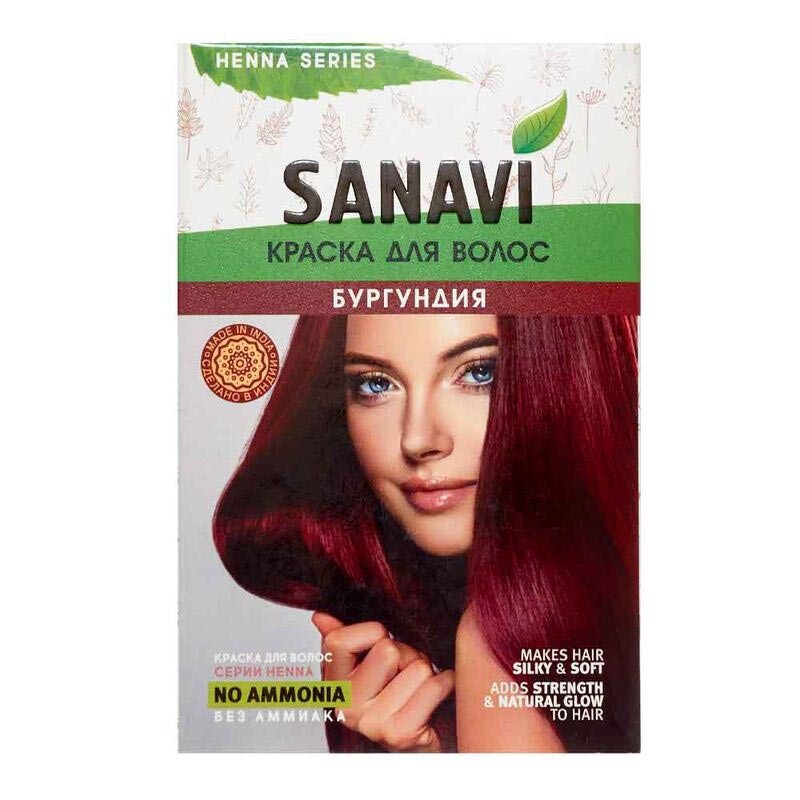 фото Краска для волос бургундия 75г sanavi