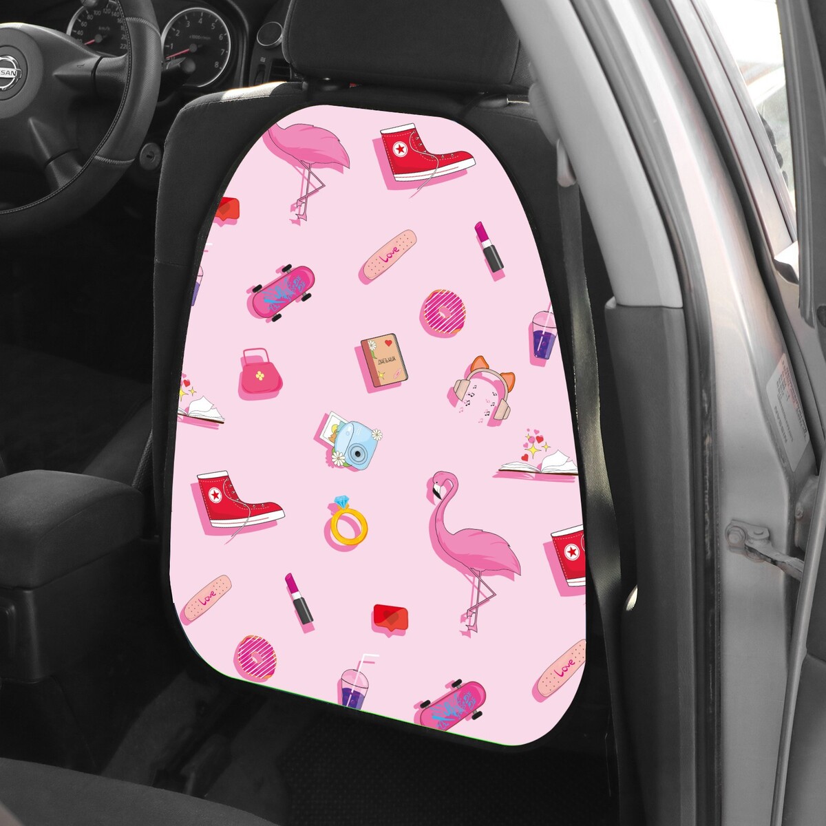 фото Накидка на сиденье автомобильное cartage розовое настроение, пвх, 60 х 45 см, европодвес
