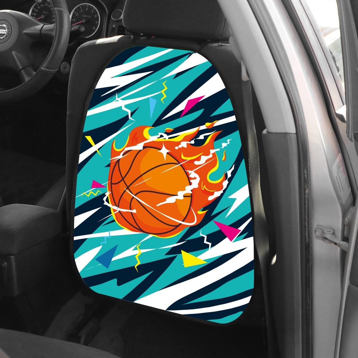 фото Накидка на сиденье автомобильное cartage баскетбол, пвх, 60 х 45 см, европодвес