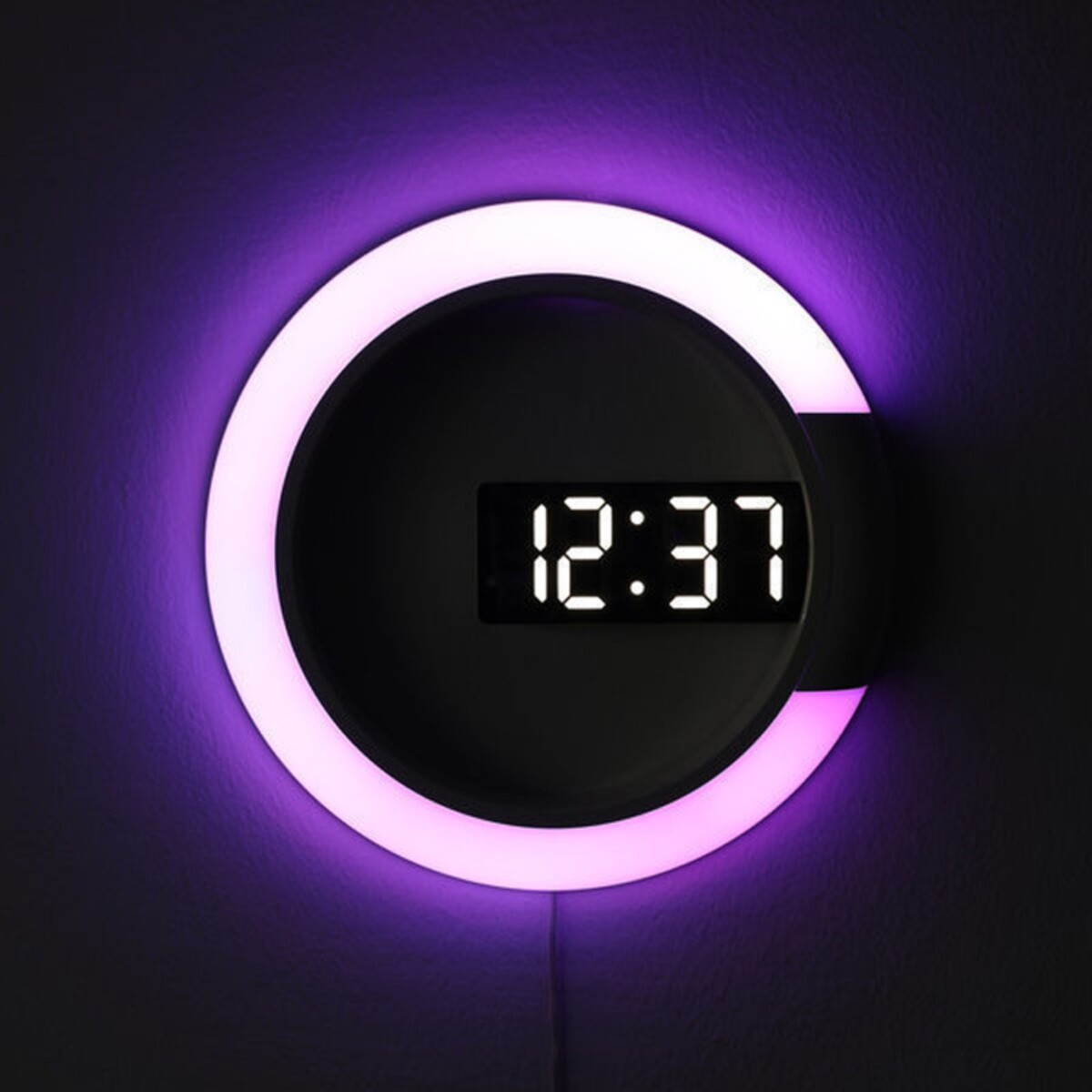 Часы электронные настенные: 7 режимов подсветки, будильник, термометр, 30.5 х 3.5 см