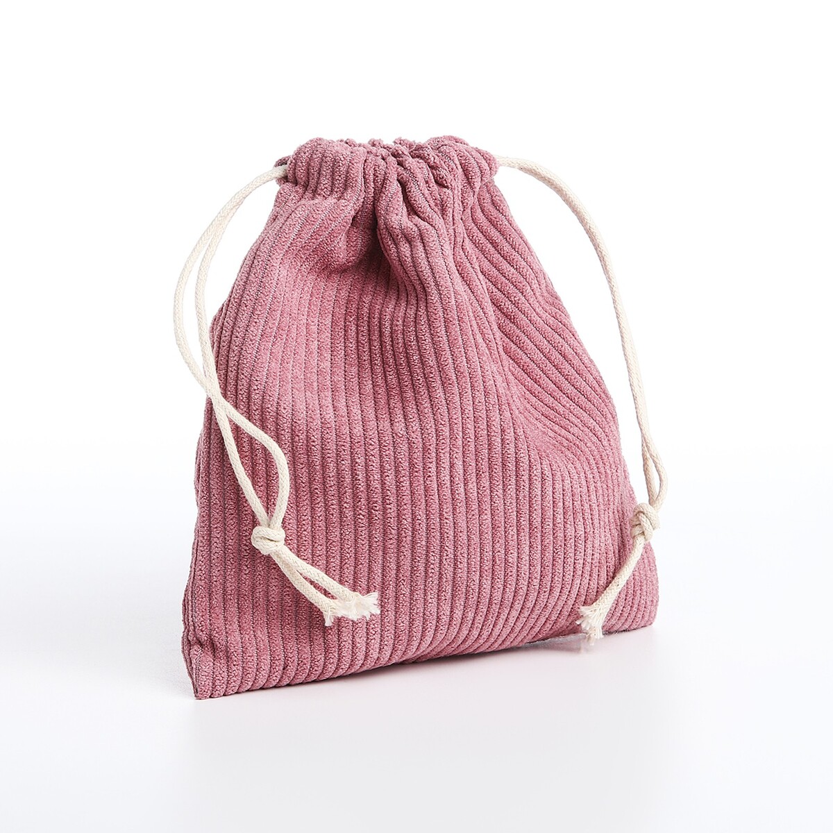 Косметичка - мешок с завязками, цвет сиренево-розовый No brand