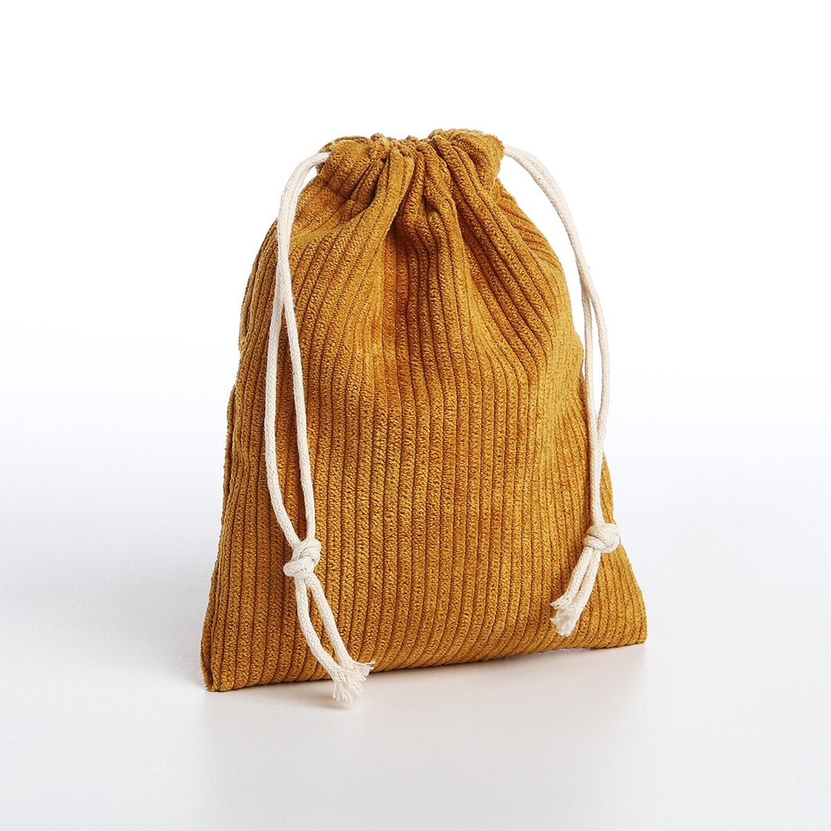 Косметичка - мешок с завязками, цвет горчичный No brand