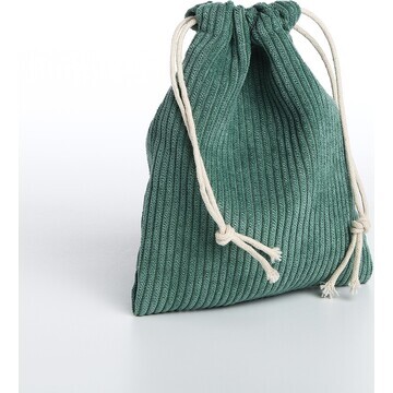Косметичка - мешок с завязками, цвет зел