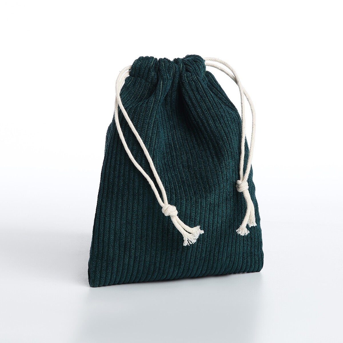 Косметичка - мешок с завязками, цвет зеленый сумка мешок на молнии зеленый