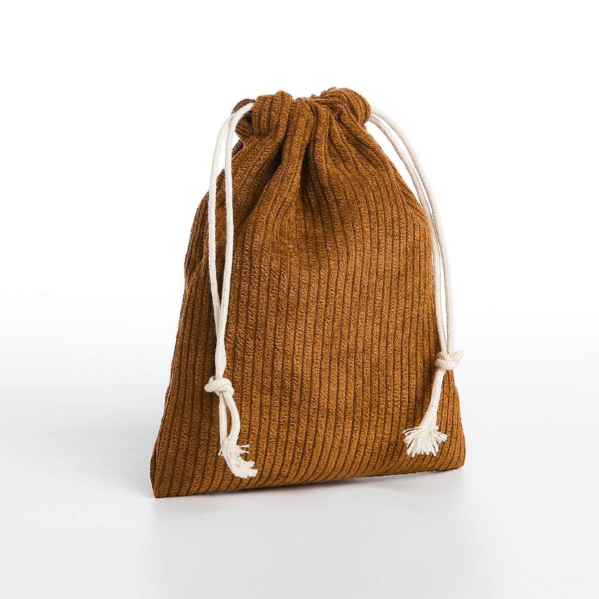 Косметичка - мешок с завязками, цвет коричневый No brand