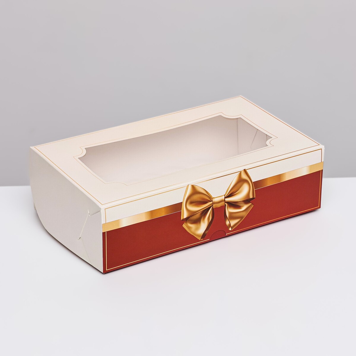 Коробка складная с окном под зефир коробка подарочная очная фантазия 14 5 14 5 14 5см декор бант картон