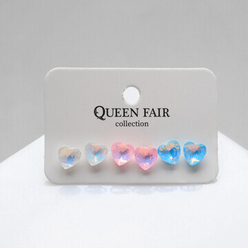 Пусеты 3 пары Queen fair