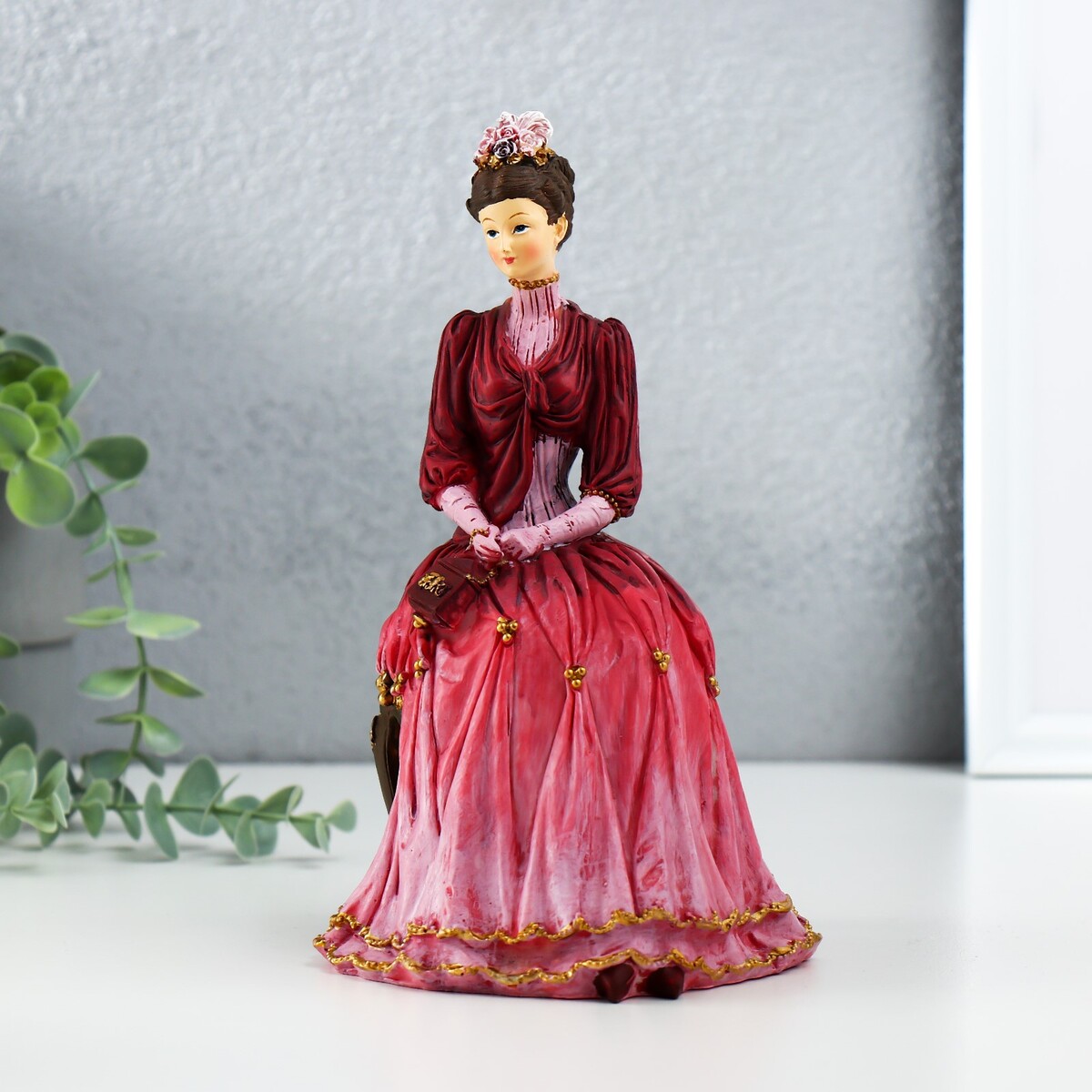 Сувенир полистоун сувенир 14 см азалия девочка с ком розовый